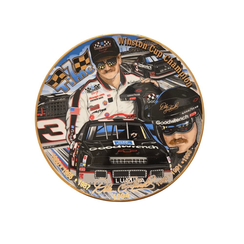 Dale Earnhardt Sr 7 Time Winston Cup Champion Commemorative Plate Hunter